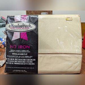 Meadowbrook Sheet Flat No Iron King Flat Sheet New Old Stock Beige